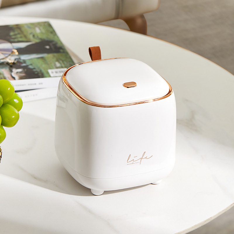 Wind Desktop Press Trash Can Living Room Bedroom Office Desk Storage Double Layer Small Wastebasket