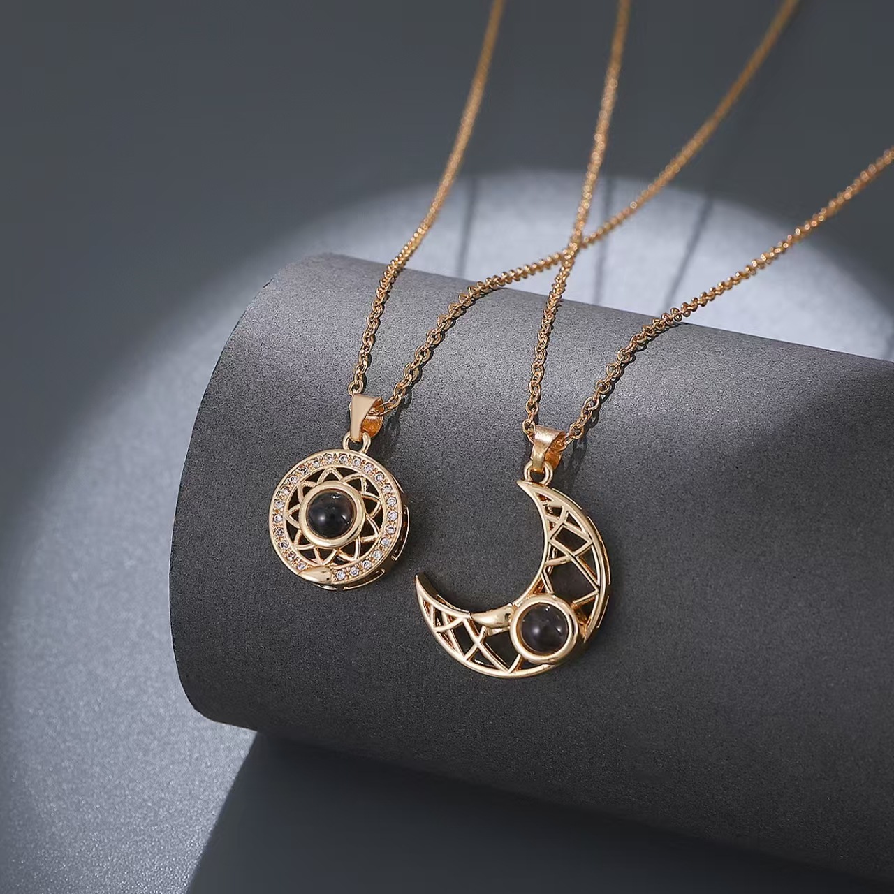 Magnetic Sun Moon Couple Necklace Gift for Girlfriend