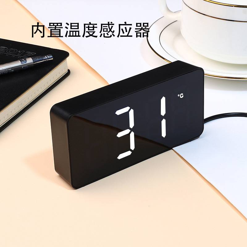 Smart Silent LED Night Light Mirror Multifunctional Electronic Clock Alarm Clock Student Special Alarm Clock Children Gift