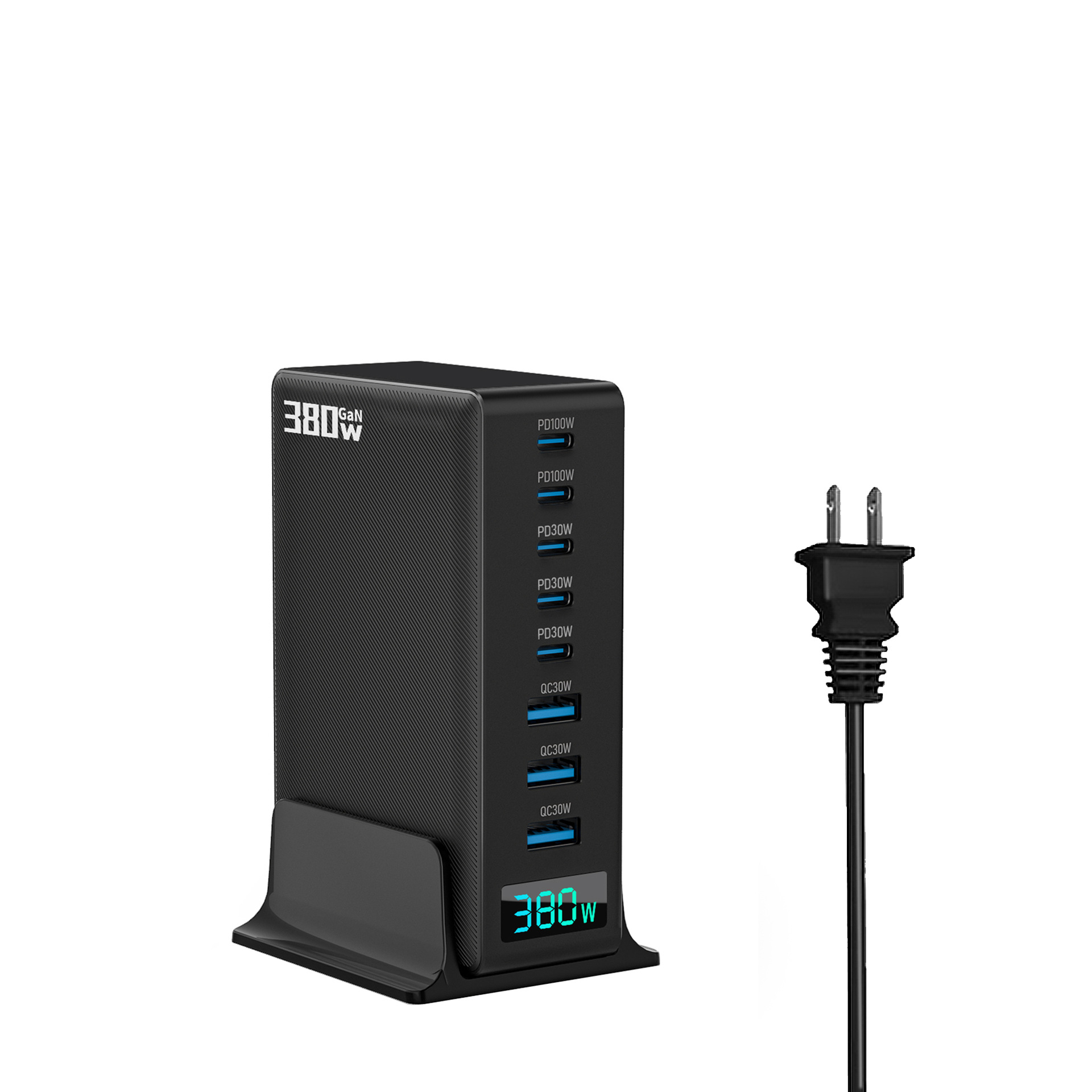380W GaN Charger Multi-Port Desktop Charging Station Fast Charging Head Compatible with Apple 17 Laptop Power Adapter