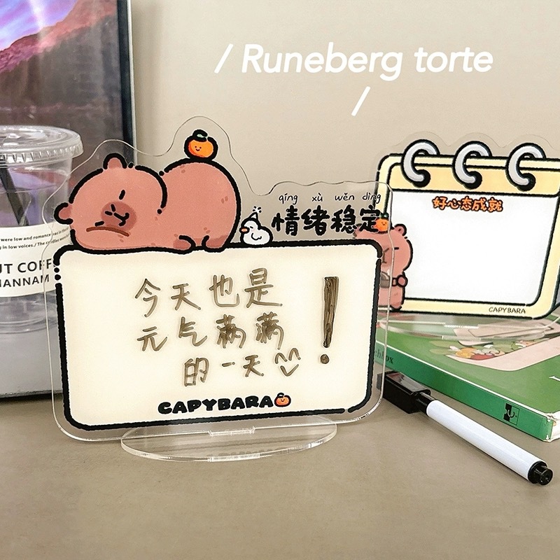 Capybara Message Board Childlike Writing Wipeable Desktop Acrylic Standing Sign Water Figure Ornament