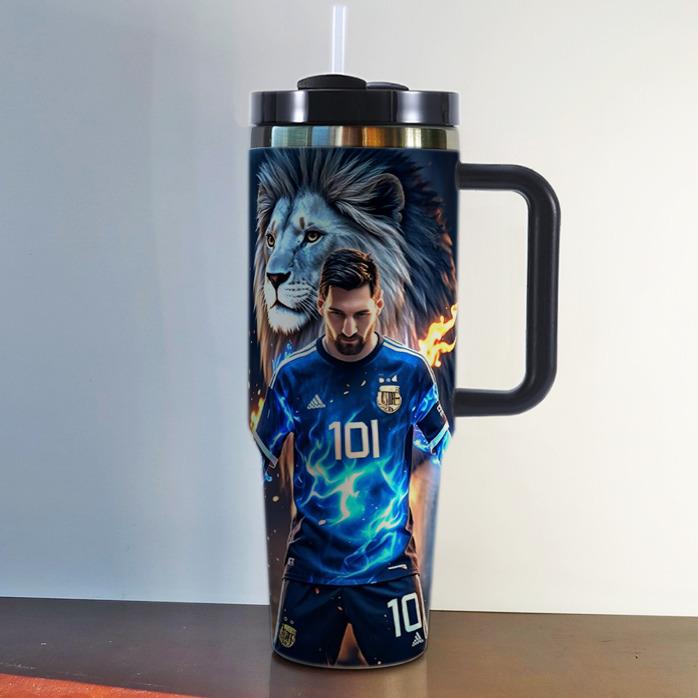 Stainless steel thermal cup Tumbler car cup World Cup football star custom 40OZ large capacity ice霸 cup