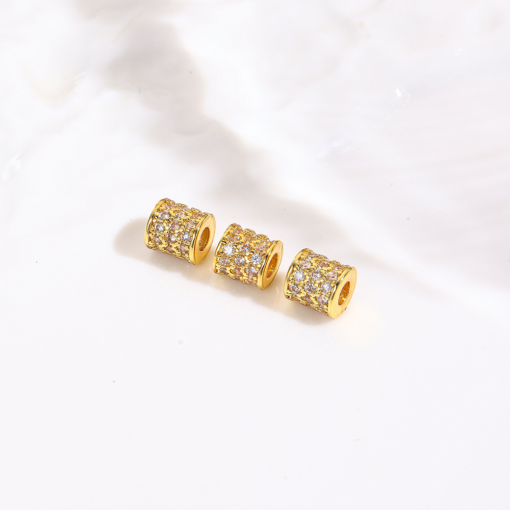 Copper plated 18K gold spacer beads, handmade loose beads DIY bracelet necklace crystal pearl spacer beads jewelry accessories