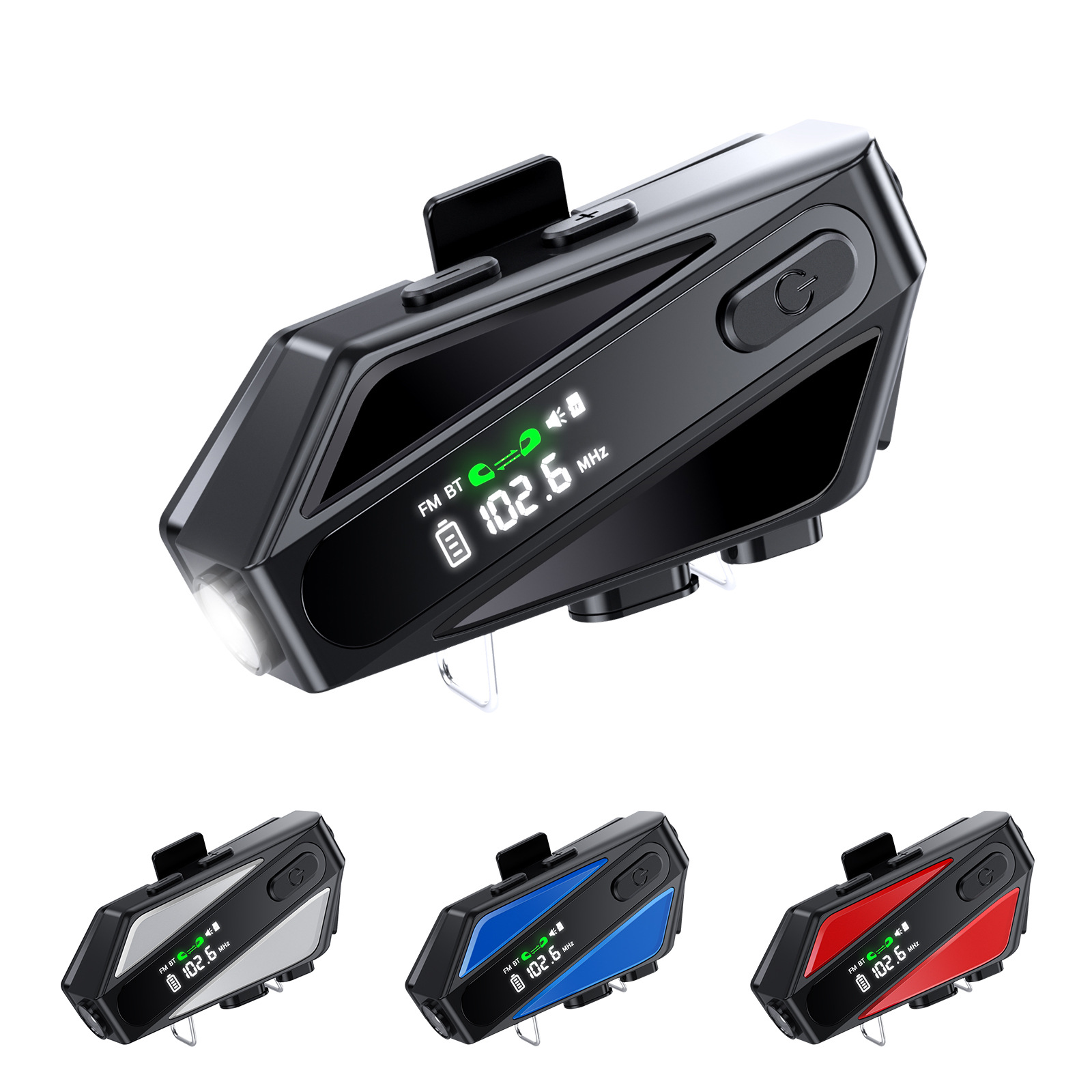 Private mold LED lighting two-person intercom waterproof noise-reducing motorcycle riding helmet Bluetooth headset new C6