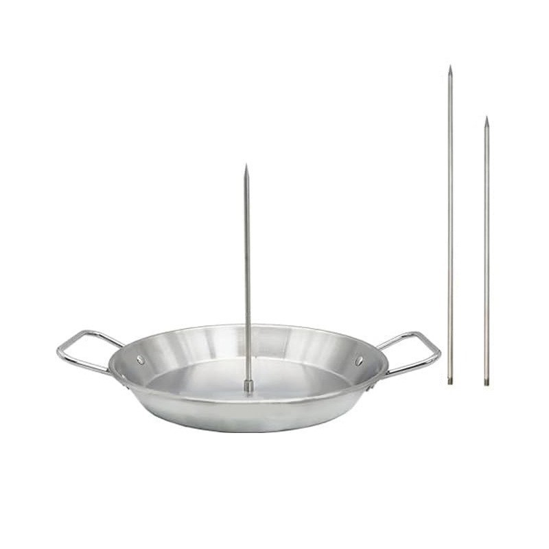 Household Stainless Steel Vertical Screw BBQ Pot Accessories Detachable Roast Chicken Pan Roast Meat Pan Set