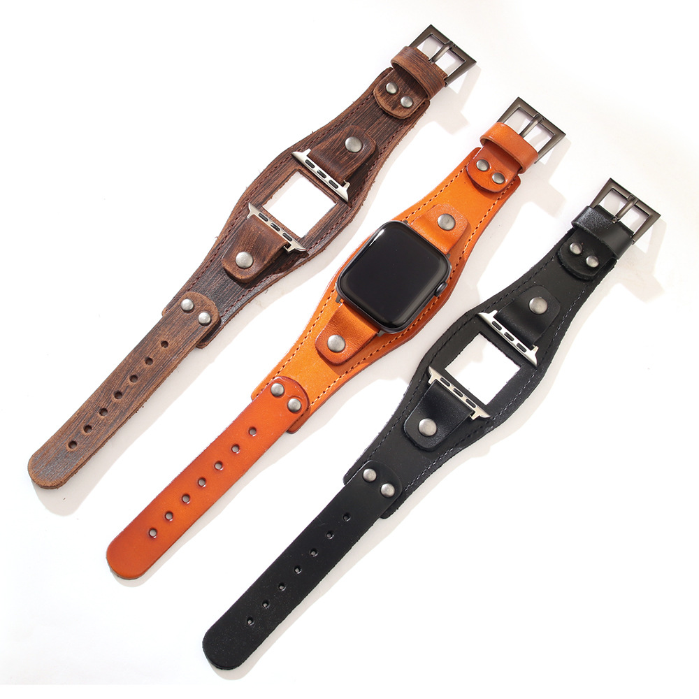 New Apple Watch Strap Cowhide Leather Strap for Apple Watch Universal Leather Wristband
