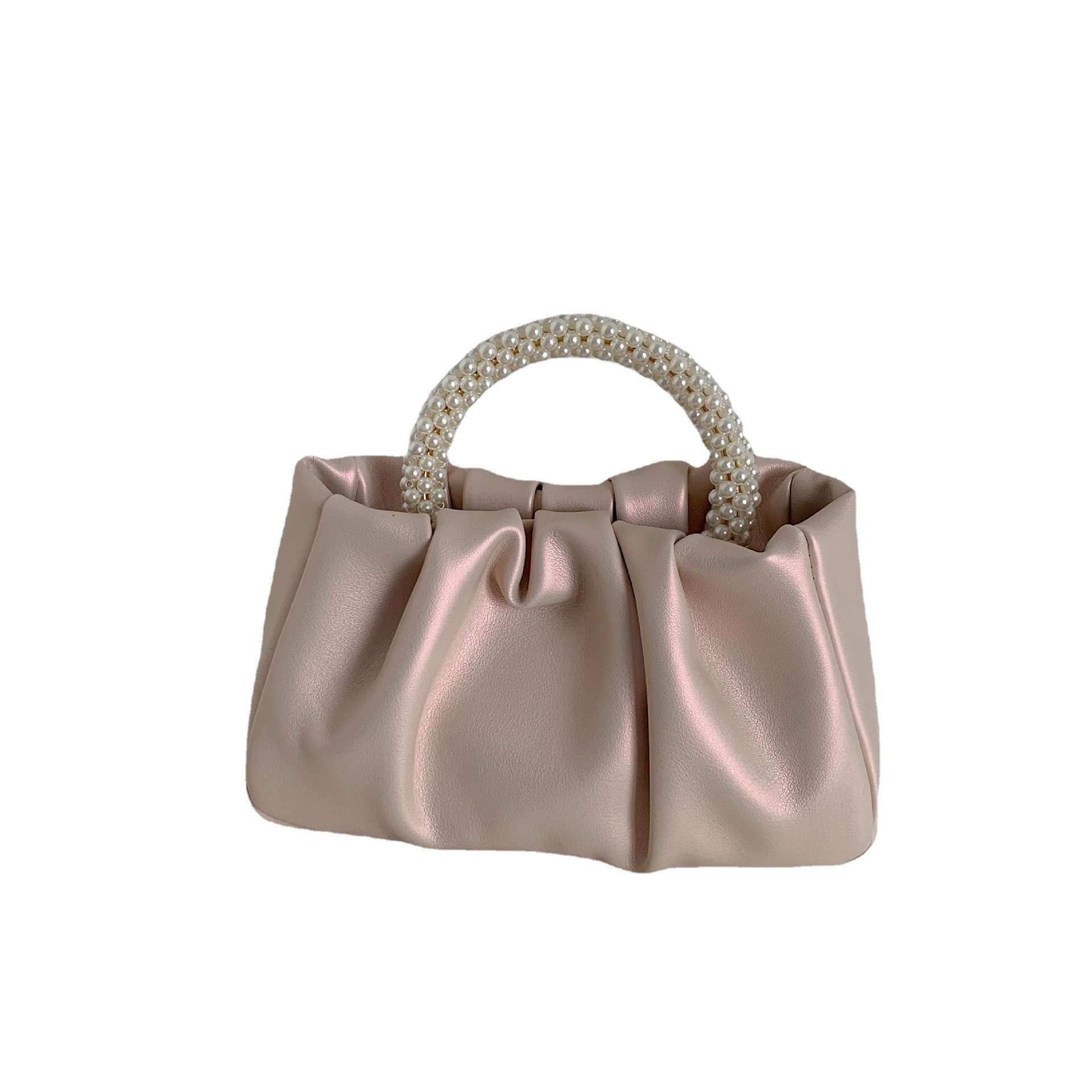 2026 new women's bag pearl wrist pleated cloud handbag shoulder crossbody mini bag