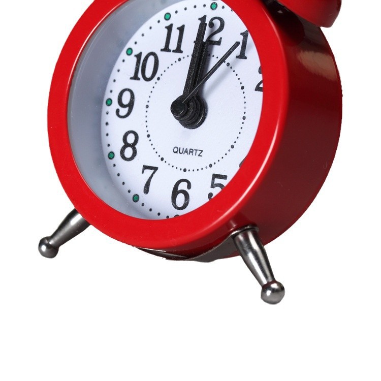 Metal material small alarm clock, pastoral and fresh desktop mini alarm clock, small gift for activities and festivals
