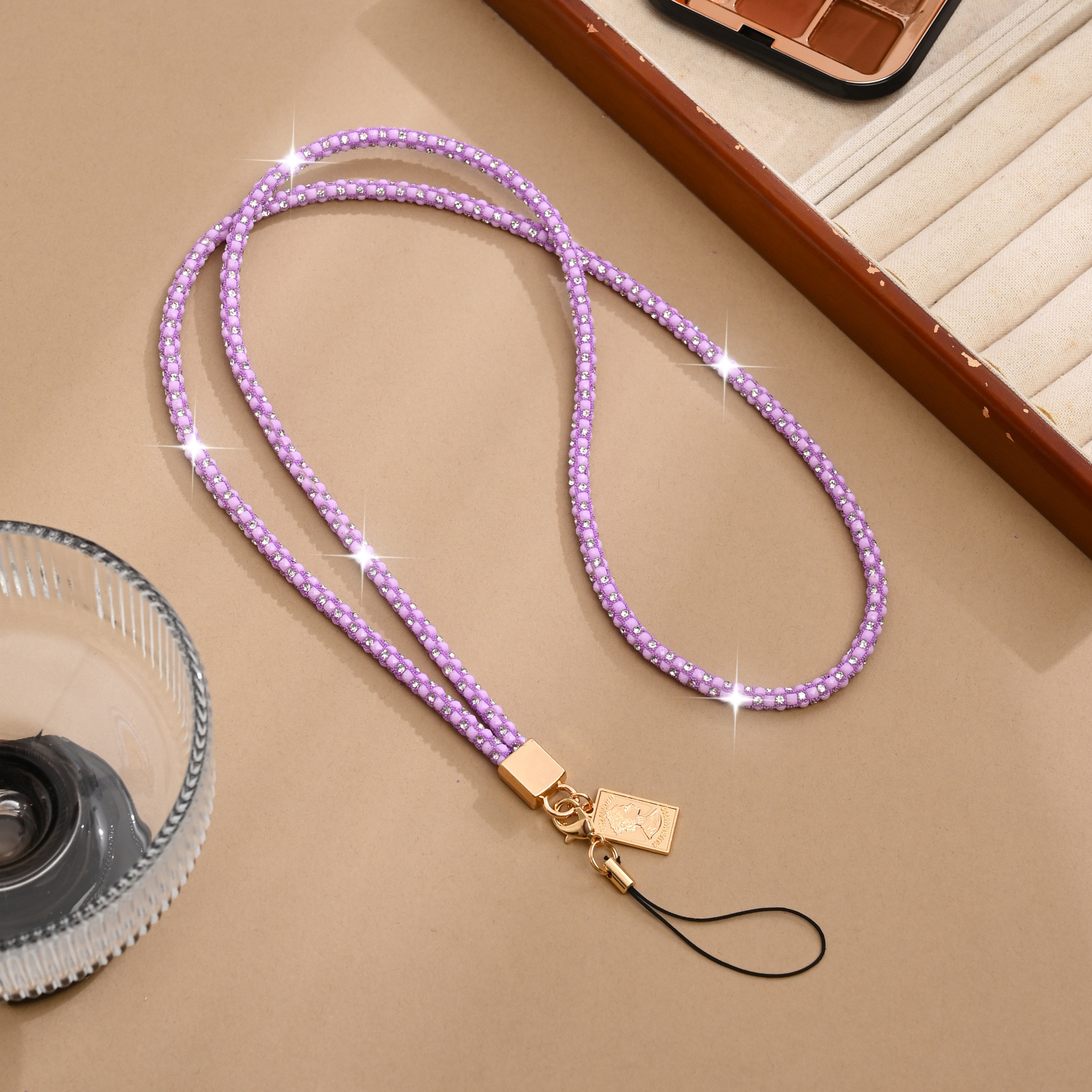 Phone lanyard luxury full rhinestone rhinestone phone chain neck long rhinestone chain women phone hang