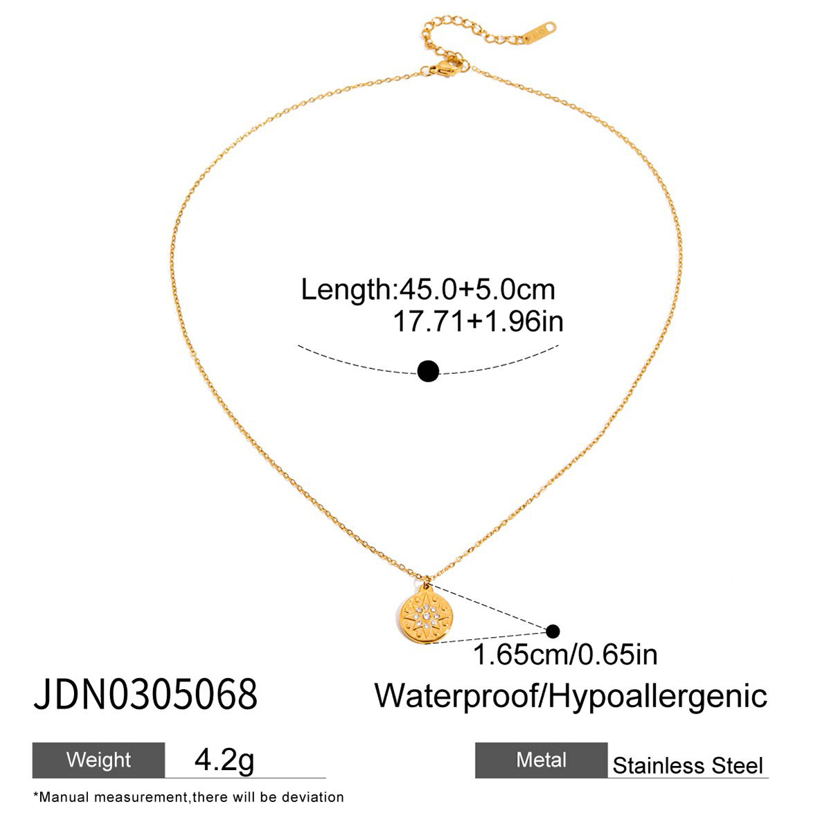 Jieding stainless steel rhinestone star pendant necklace collarbone chain titanium steel accessories