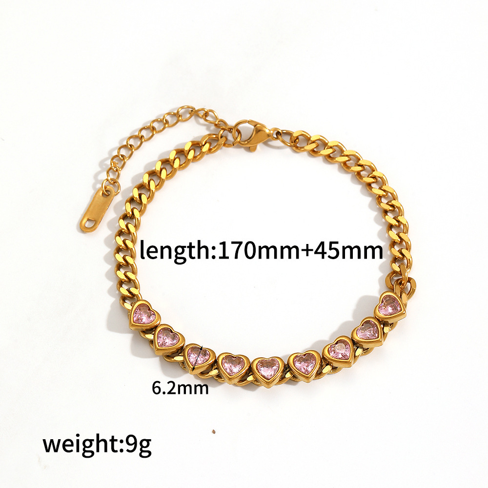 Diamond inlaid stainless steel bracelet 18k gold titanium steel bangle bracelet