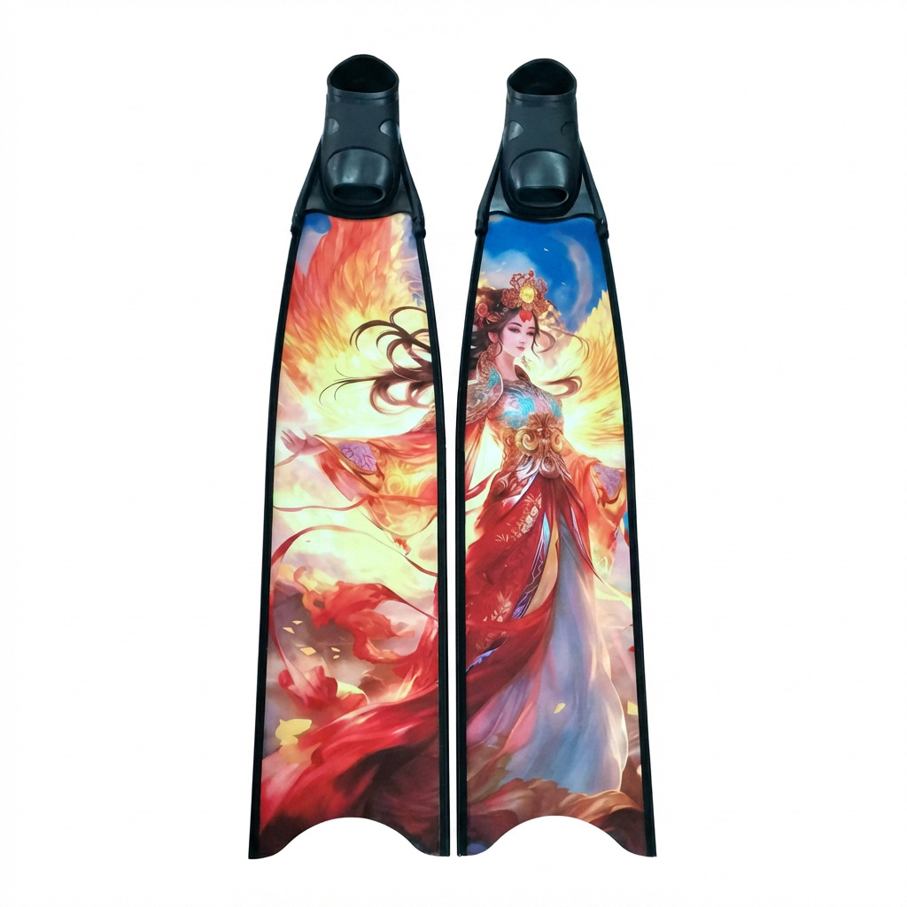 Free diving fin sticker Leaderf C4 V3 scuba fin pattern sticker logo diving equipment