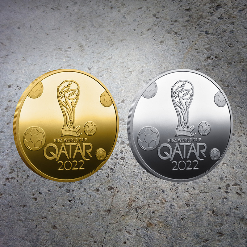 2022 World Cup Commemorative Coin 3D Relief Metal Commemorative Medal Making Badge Supplier