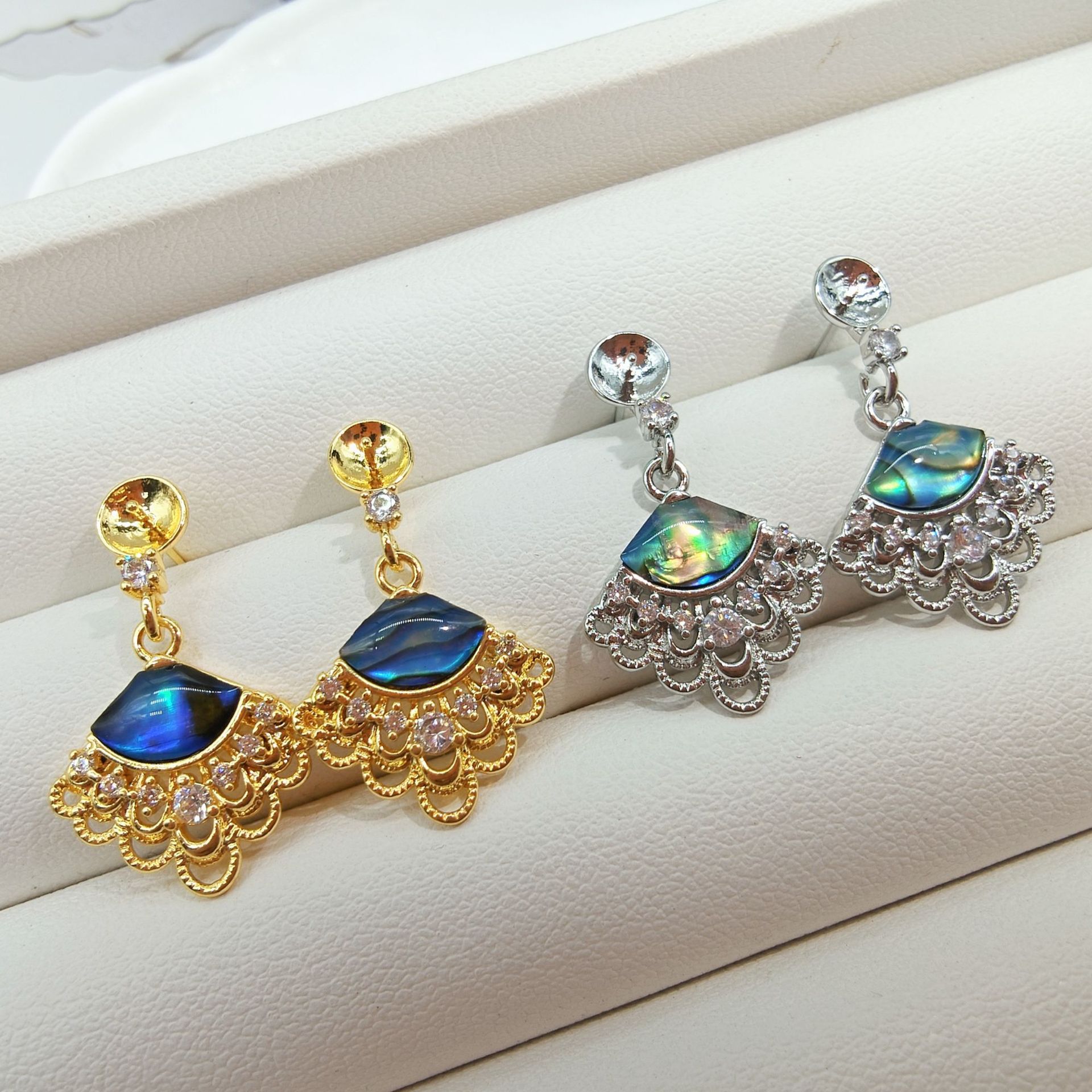 金色托（不含珠） · P1322鲍鱼贝（7-8mm）
