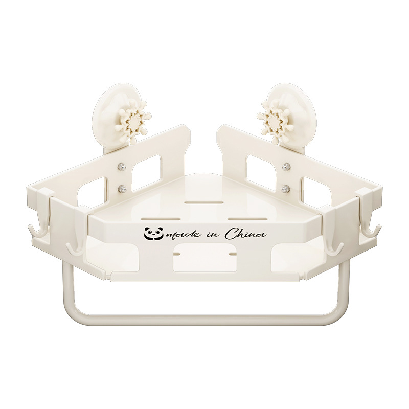 Suction cup storage rack bathroom wall-mounted no-drilling wall shower storage basket toilet washbasin storage rack