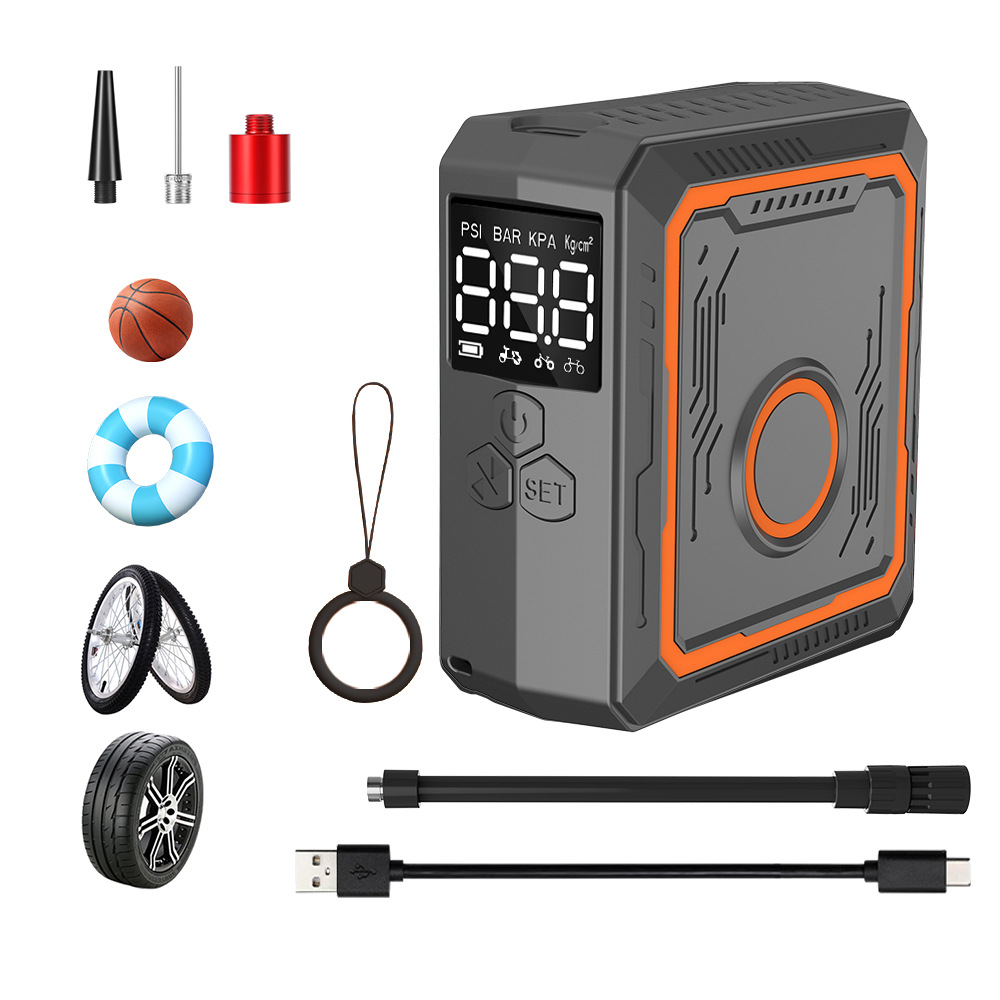 Vehicle-Mounted Inflator Pump Portable Mini Digital Display Air Pump Car Tire Road Bicycle Tire Electric Air Pump