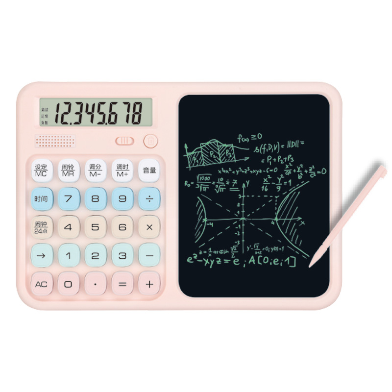 New fine handwriting cute multifunctional 12-digit voice with ring calculator writing board 2-in-1