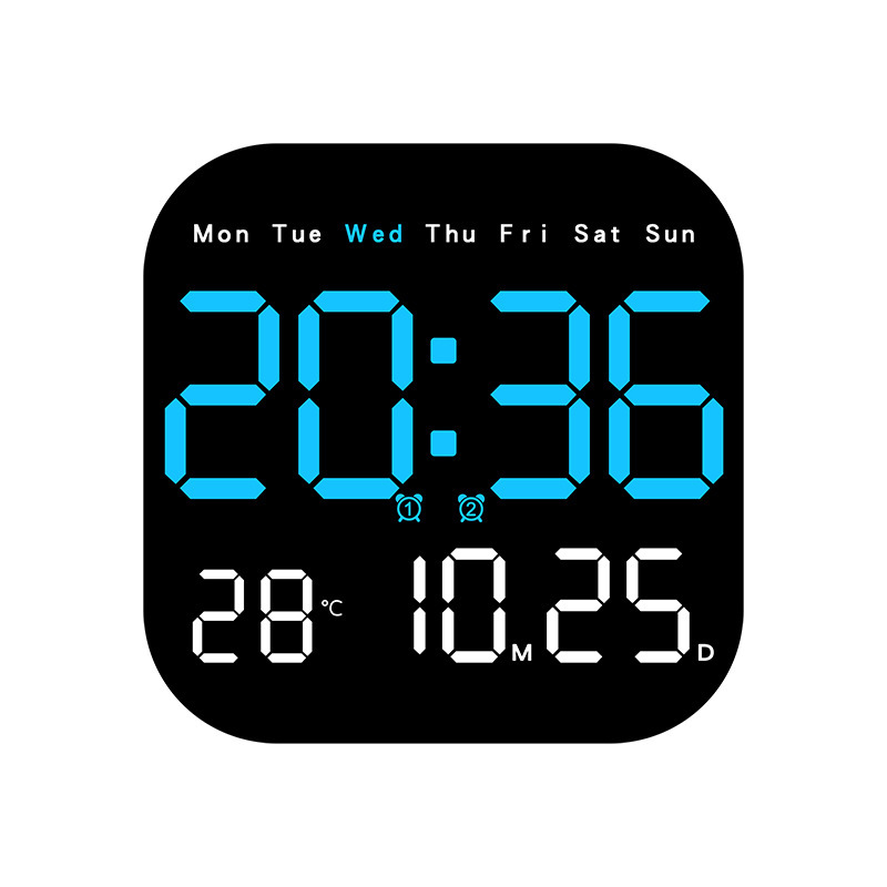 Cross-Border New Multifunctional Clock LED Electronic Clock Living Room Fresh Wall Clock Hanging and Standing Two-Use Clock 6650