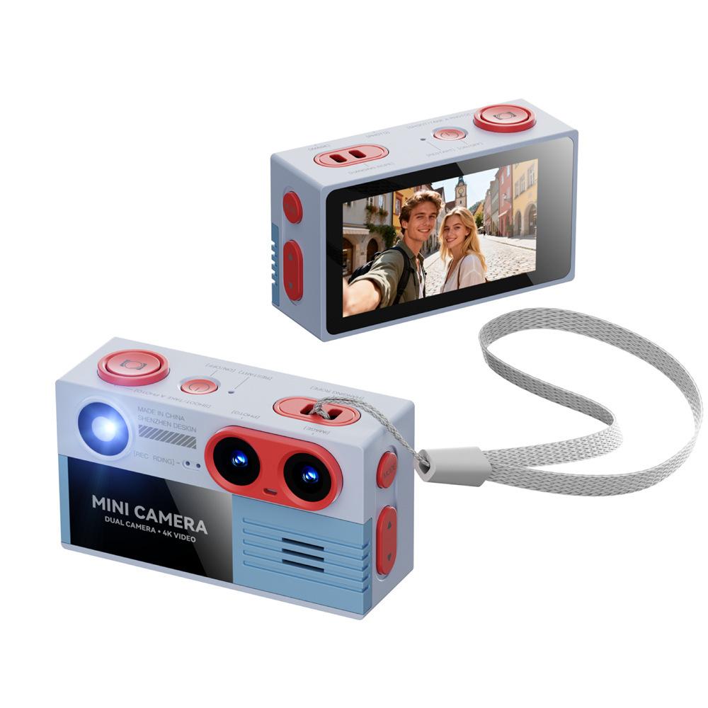 Mini Small Camera 4K HD with Screen Keychain Portable Student Travel Vlog Thumb Pendant Camera