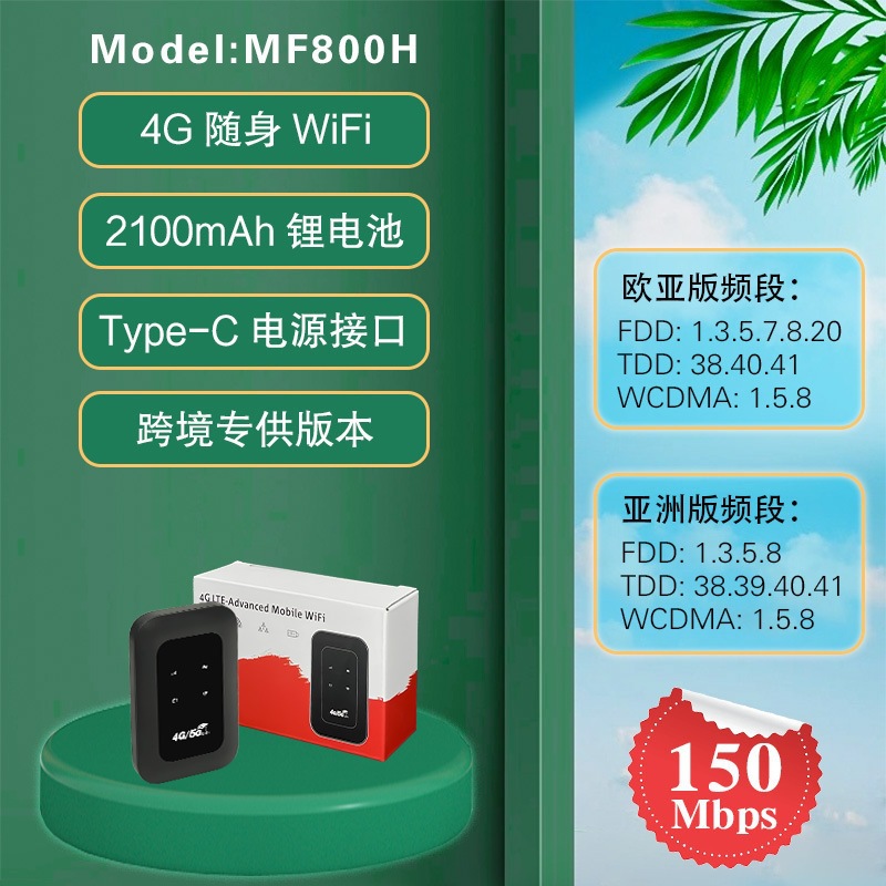 MF800 Black 4G Portable WIFI Mobile Car MIFI Portable Pocket WIFI Router Plug-in Card LTE