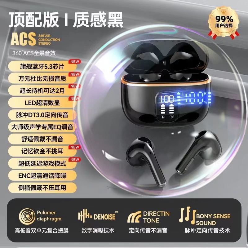 Wireless Bluetooth Earphones High Sound Quality X87 Dual Ear True Wireless In-Ear TWS Stereo Digital Display Long Battery Life