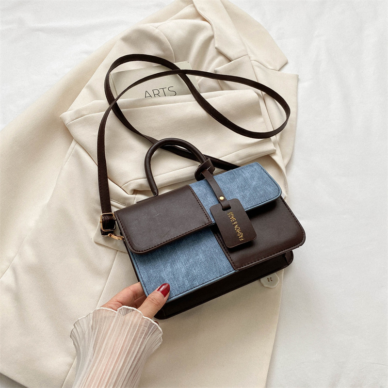 Patchwork Texture Handbags 2023 Summer Commute Shoulder Crossbody Bags Small Square Bags