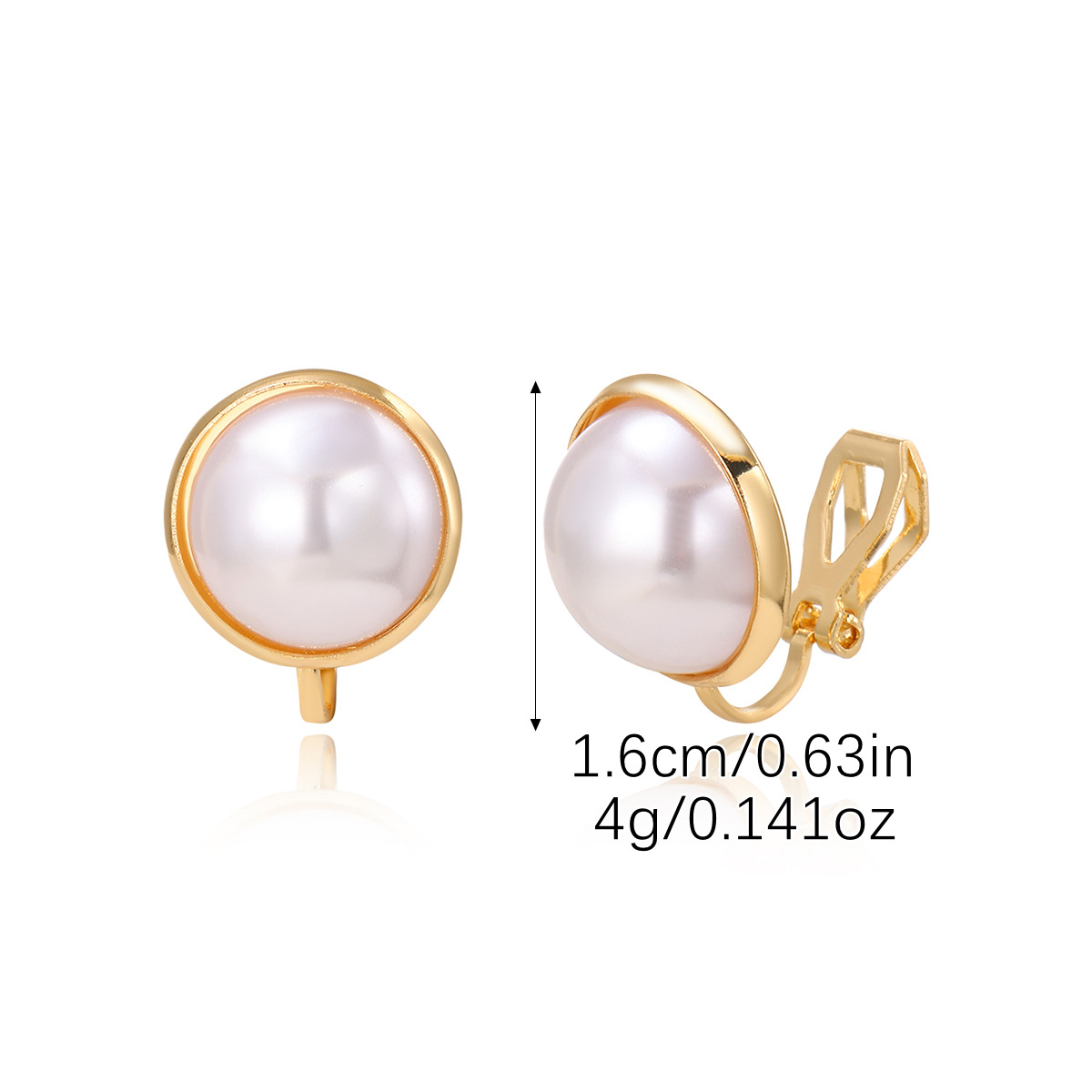 Earrings simple metal ear clips no piercing pearl ear clips