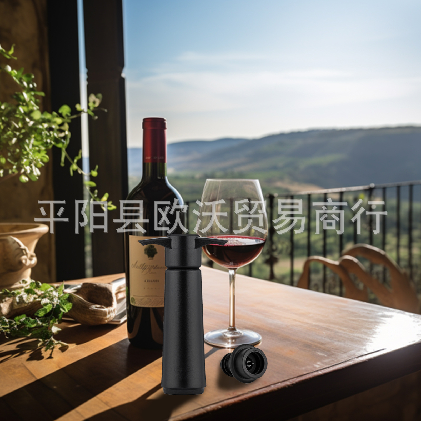 Plastic red wine vacuum multifunctional air pump bottle stopper metal air pump black wine stopper