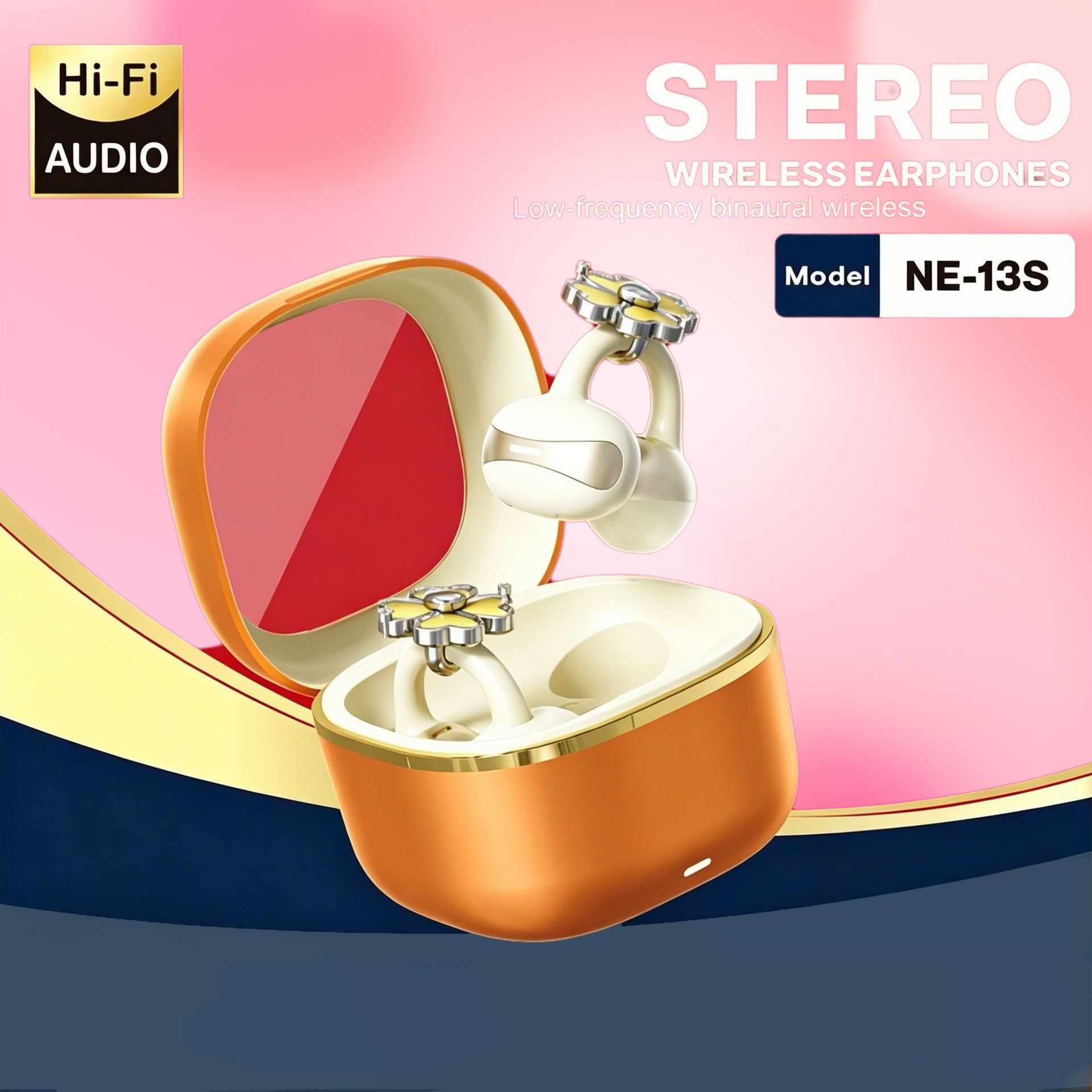 NE-13s Earring Bluetooth Earphones Mini Compact Noise Cancelling TWS Wireless Female Earphones Bulk Supply