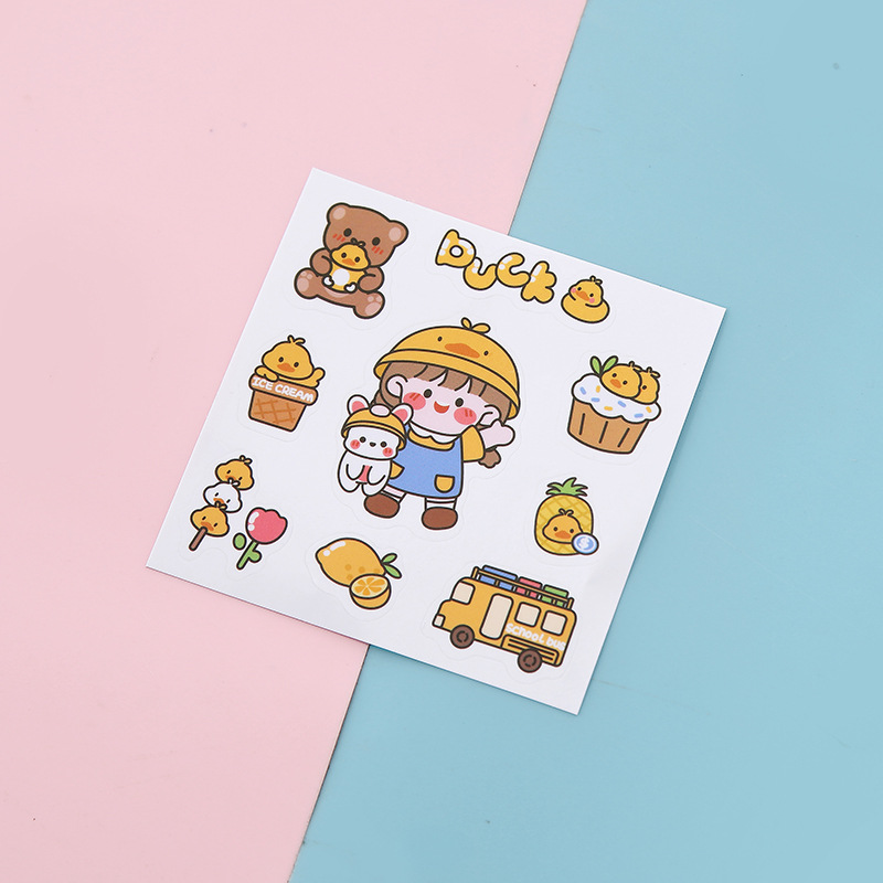 Cute sticker cartoon thermos cup sticker hand account phone sticker student water cup transparent PVC sticker