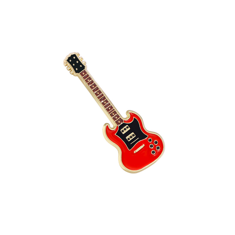 New Electric Guitar Brooch Musical Instrument Violin Pin Student Gift Cartoon Badge Clothing Accessory