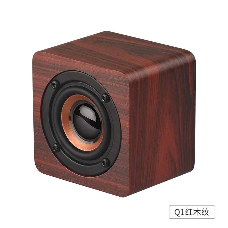 Q1 Wooden Mini Bluetooth Speaker Phone Portable Gift Small Sound External High Power Subwoofer