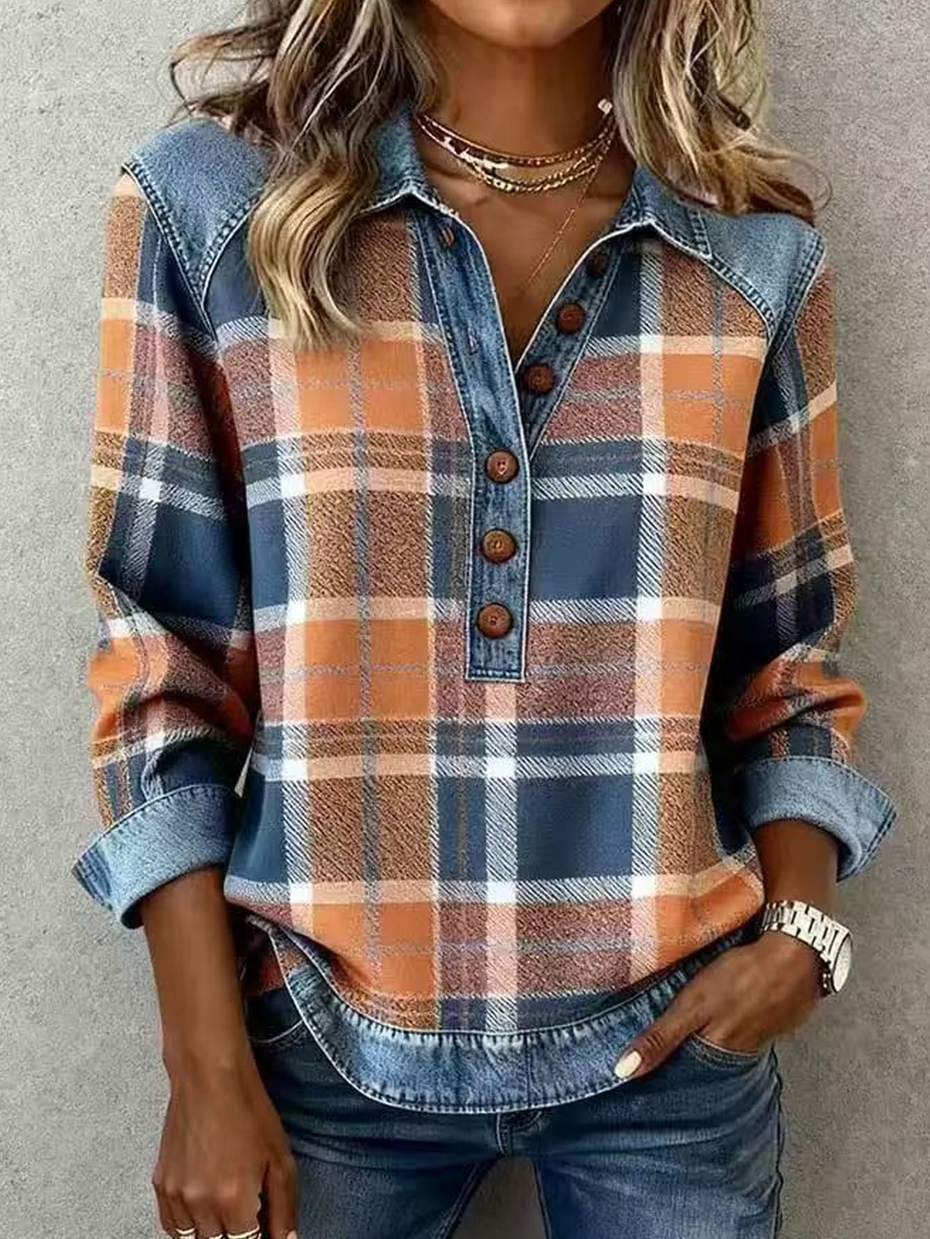 2026 Independent Station Summer Women's Solid Color Simple Elegant Button Long Sleeve Shirt