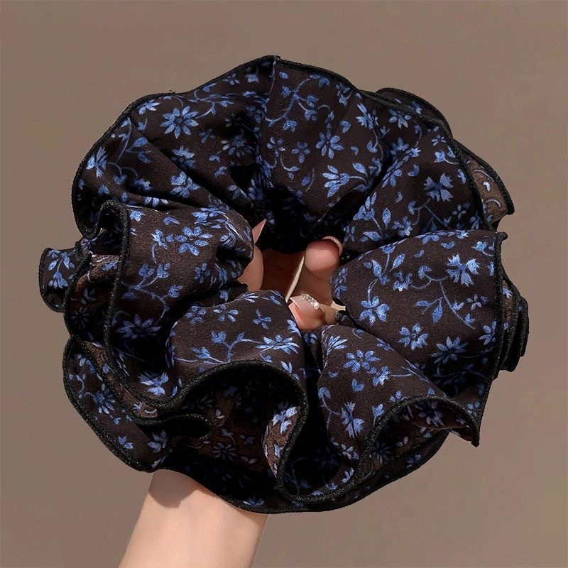 36#棕色复古藏蓝碎花双层约16cm