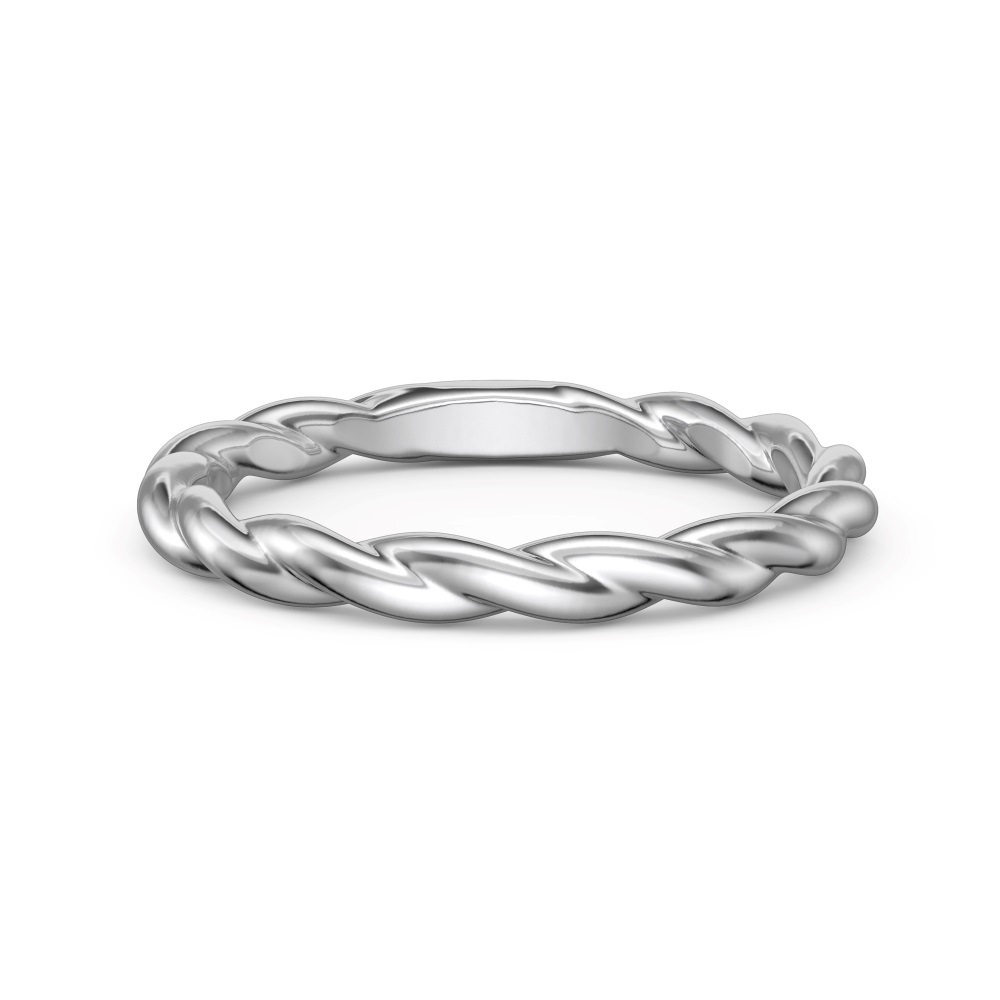 Small S925 sterling silver ring for women, simple row drill irregular closed ring
