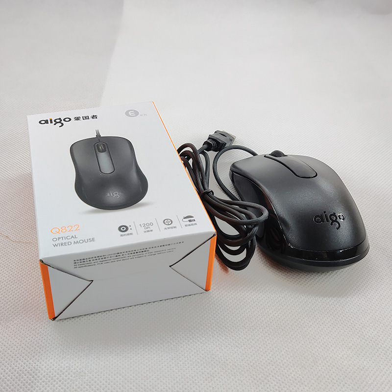 Aigo/Patriot Q822 National Good Thing Business Art USB Wired Mouse for Computer School Unit Hotel Procurement