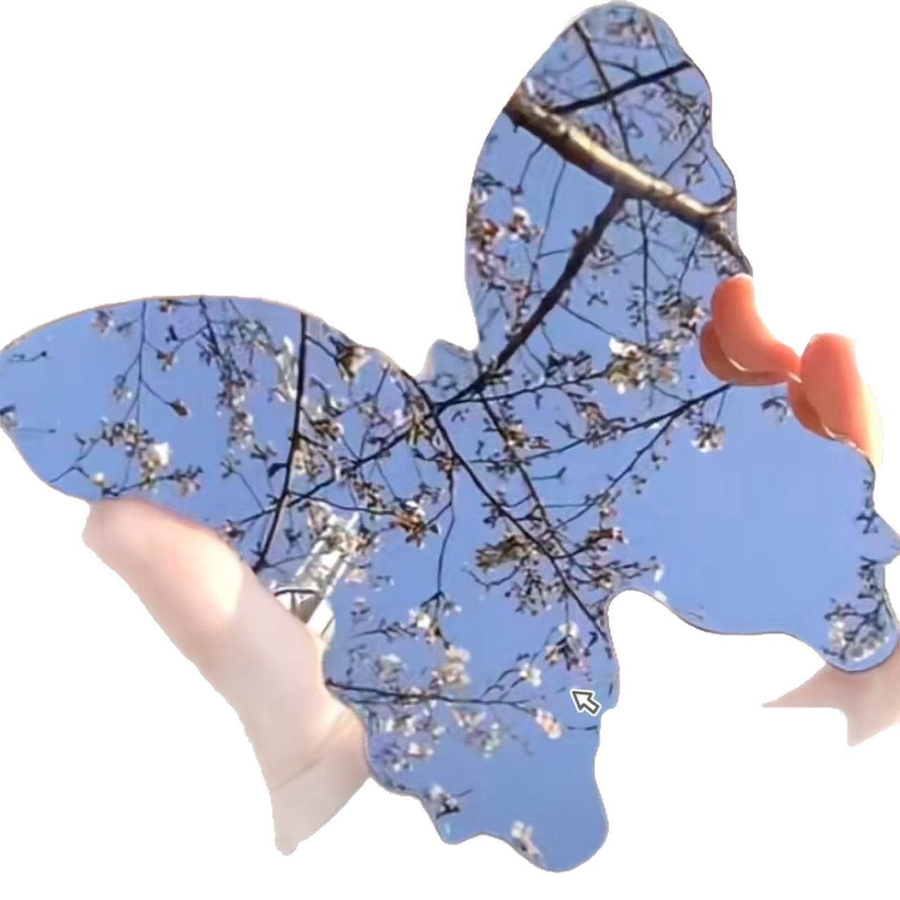 Butterfly Makeup Mirror Portable Acrylic Butterfly Mirror for Touch-ups and Photo Props