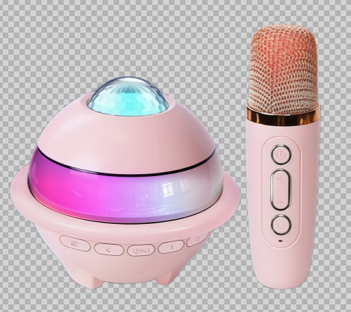 Bluetooth speaker subwoofer projection atmosphere light mini convenient card K-song home wireless microphone Bluetooth speaker