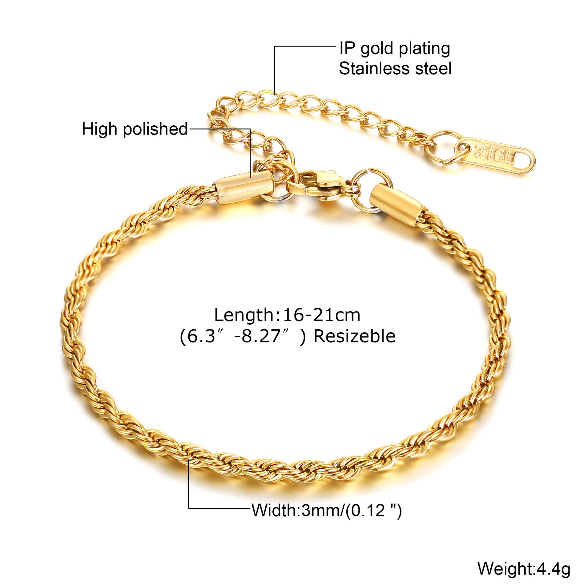 Women's Snake Bone Chain Hemp Rope Chain Simple Hand Jewelry Daily Layered Bracelet Huanmu Accessories