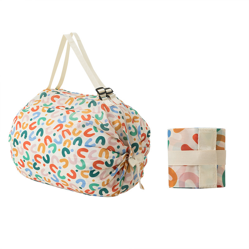Foldable shopping bag supermarket shoulder portable large eco-friendly shopping tote bag vegetable shopping oversized storage bag