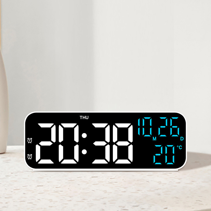 New Electronic Clock Simple Alarm Clock Multifunctional LED Clock Multiple Alarm Groups 9 Inch Clock 2802