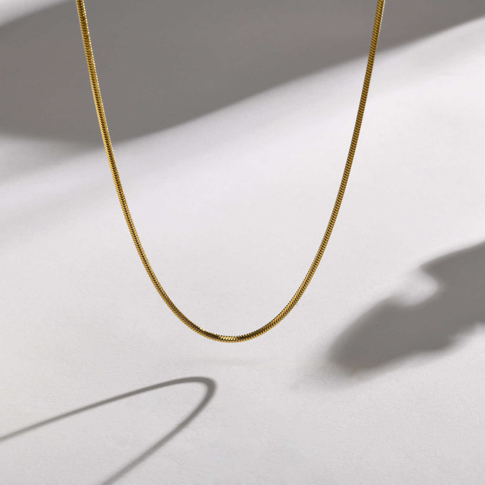 Stainless Steel Square Snake Bone Chain 1.5/2MM Chain Simple Layered Matching Chain Unisex Minimalist Collarbone Chain