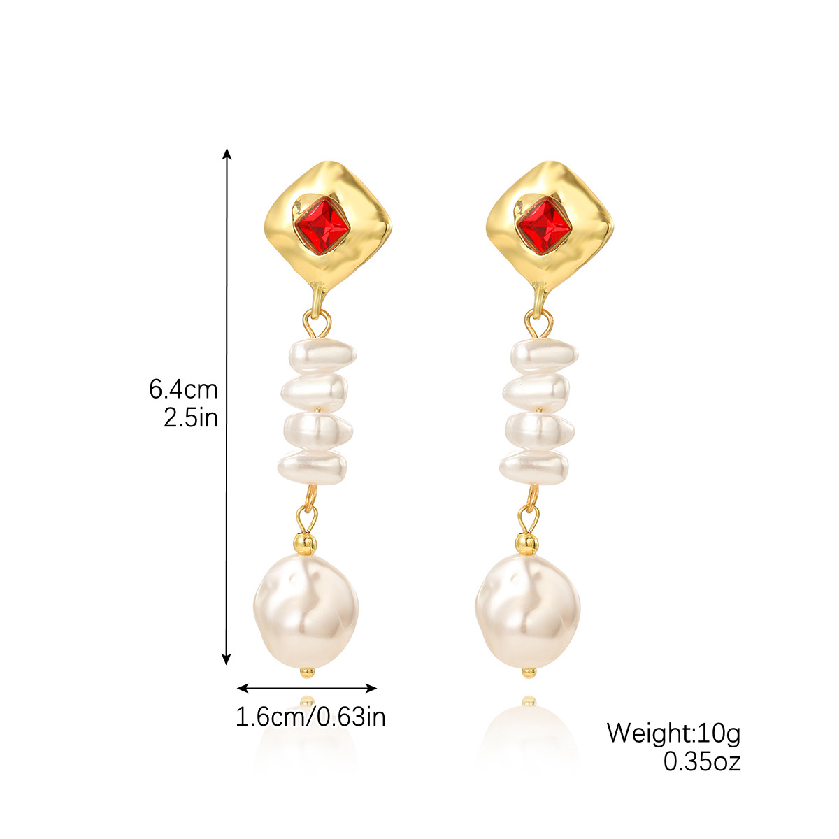 Exclusive long pearl earrings rhinestone irregular baroque pearl long earrings
