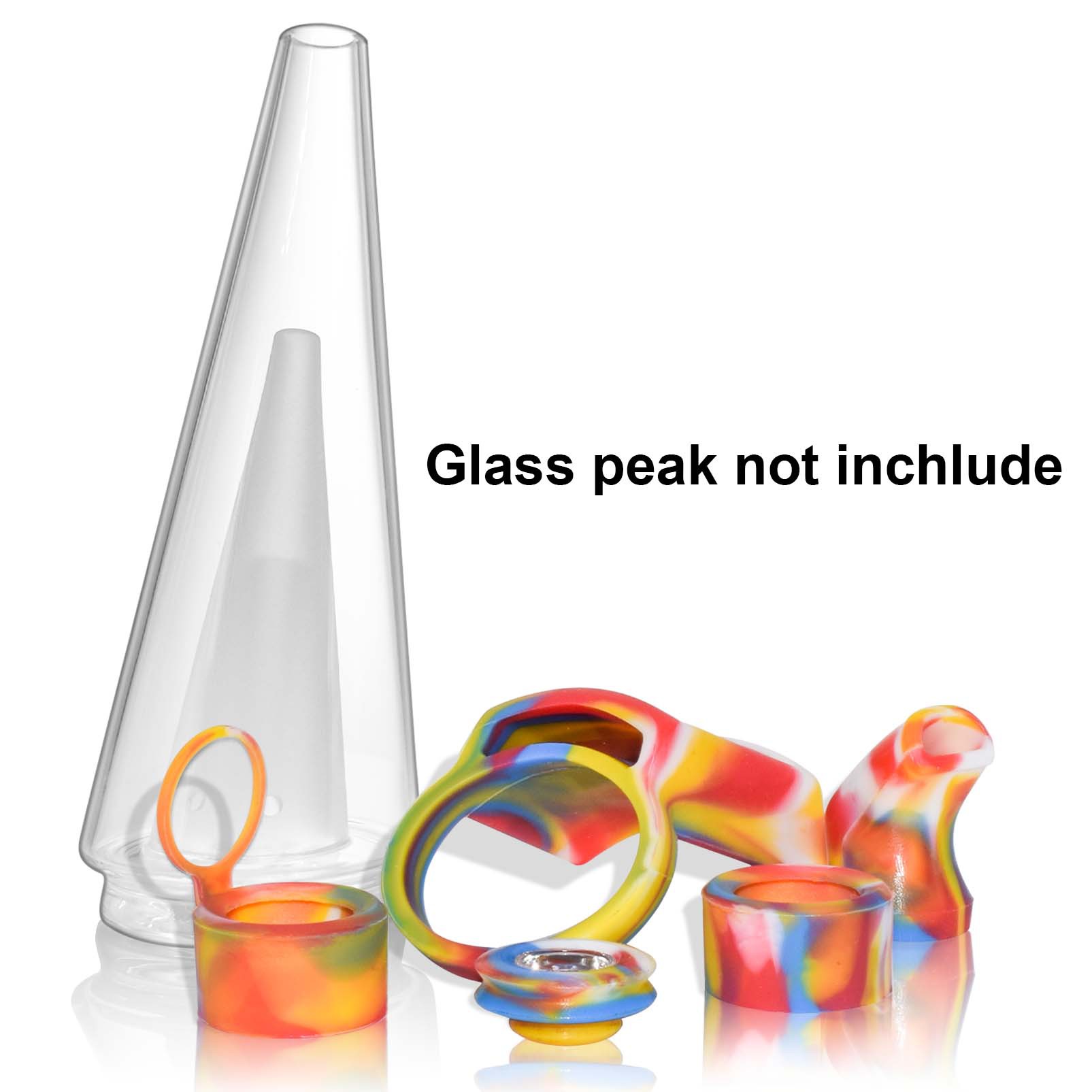 Rainbow 5-piece set replacement digital electronic accessories silicone protective cover for Puffco peak IVG