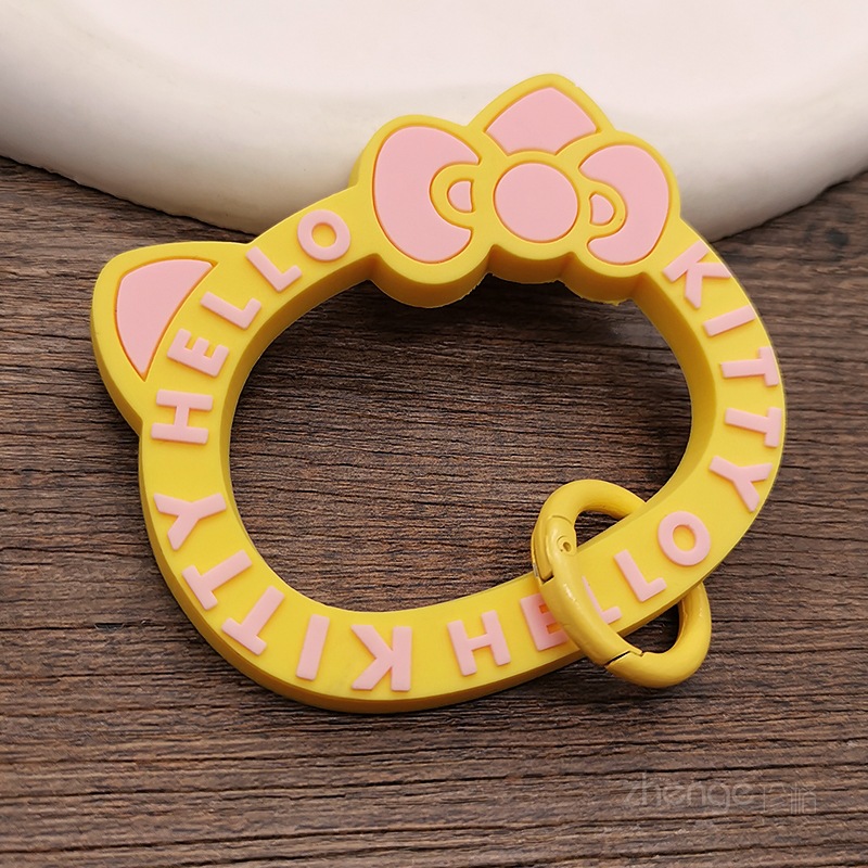 Cute cat ring pendant cartoon round ring phone strap gasket thin clip piece phone chain hanging piece not top shell does not affect