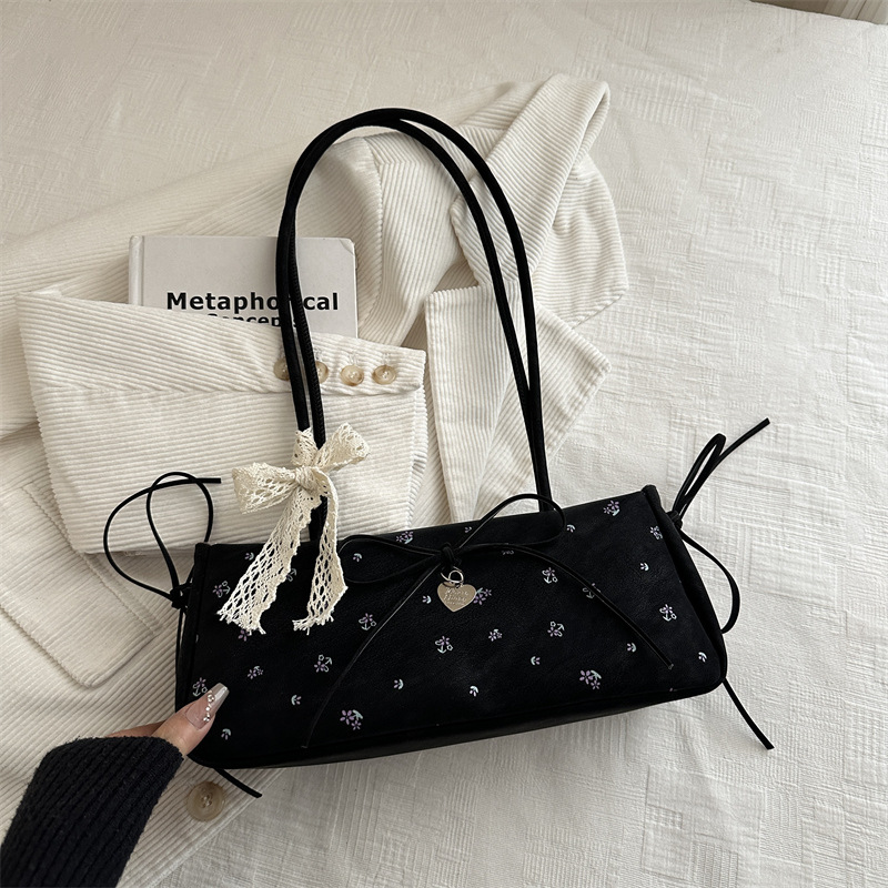Spring Summer Niche Print Bags Women 2026 New Commute Shoulder Underarm Bags Handbags Baguette Bags