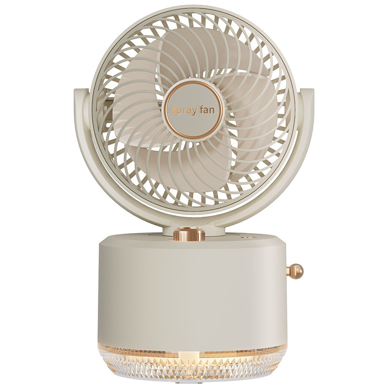 2025 New Oscillating USB Mini Portable Desktop Small Fan Office Dormitory Humidifying Water Cooling Spray Fan