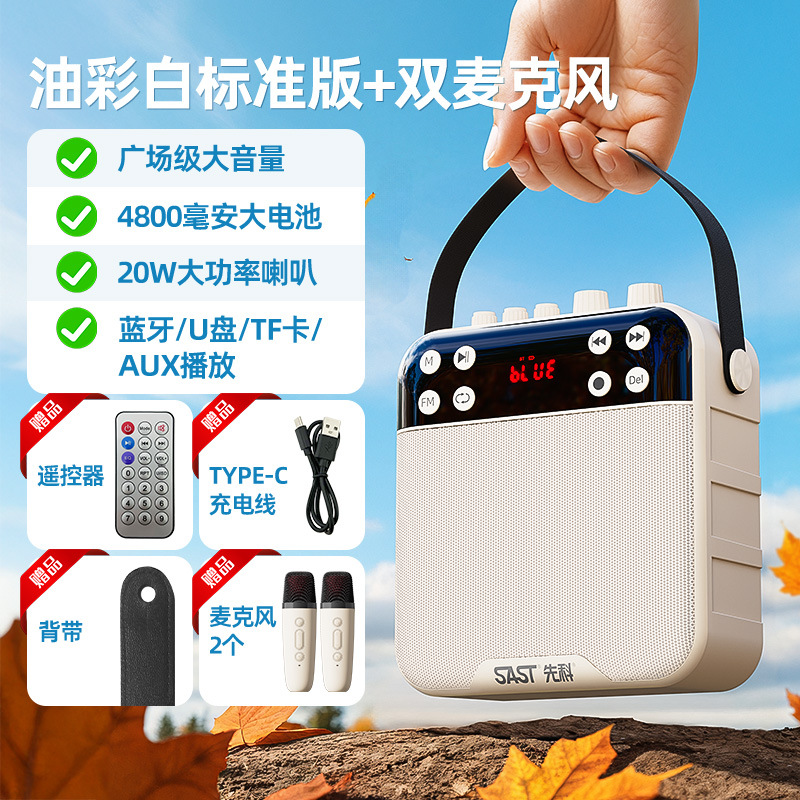 SAST/SAST K29 Bluetooth amplifier recording horn square dance outdoor plug-in card audio old man radio player