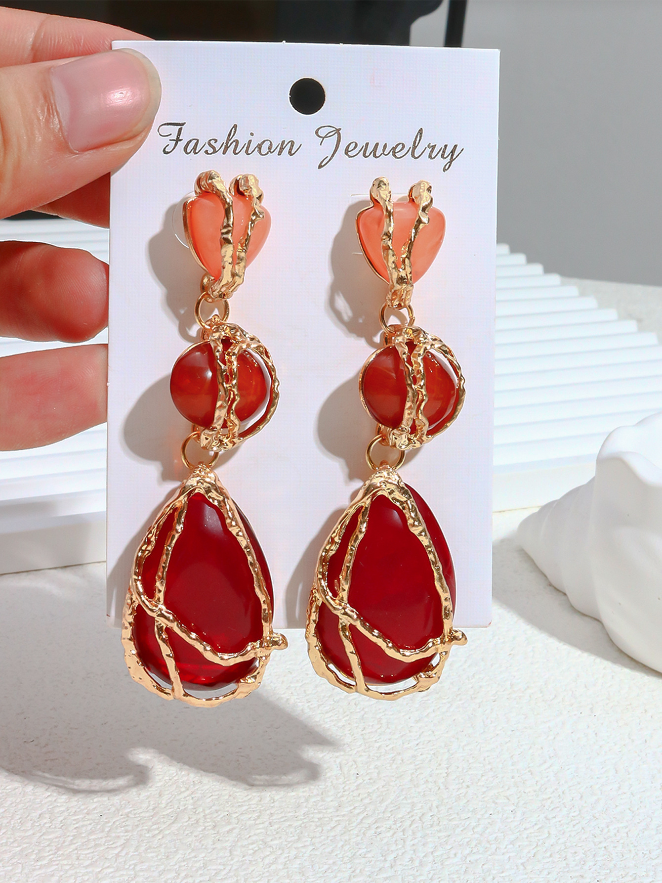 2024ZA Teardrop Earrings Niche Geometric Earrings Simple Earrings Women