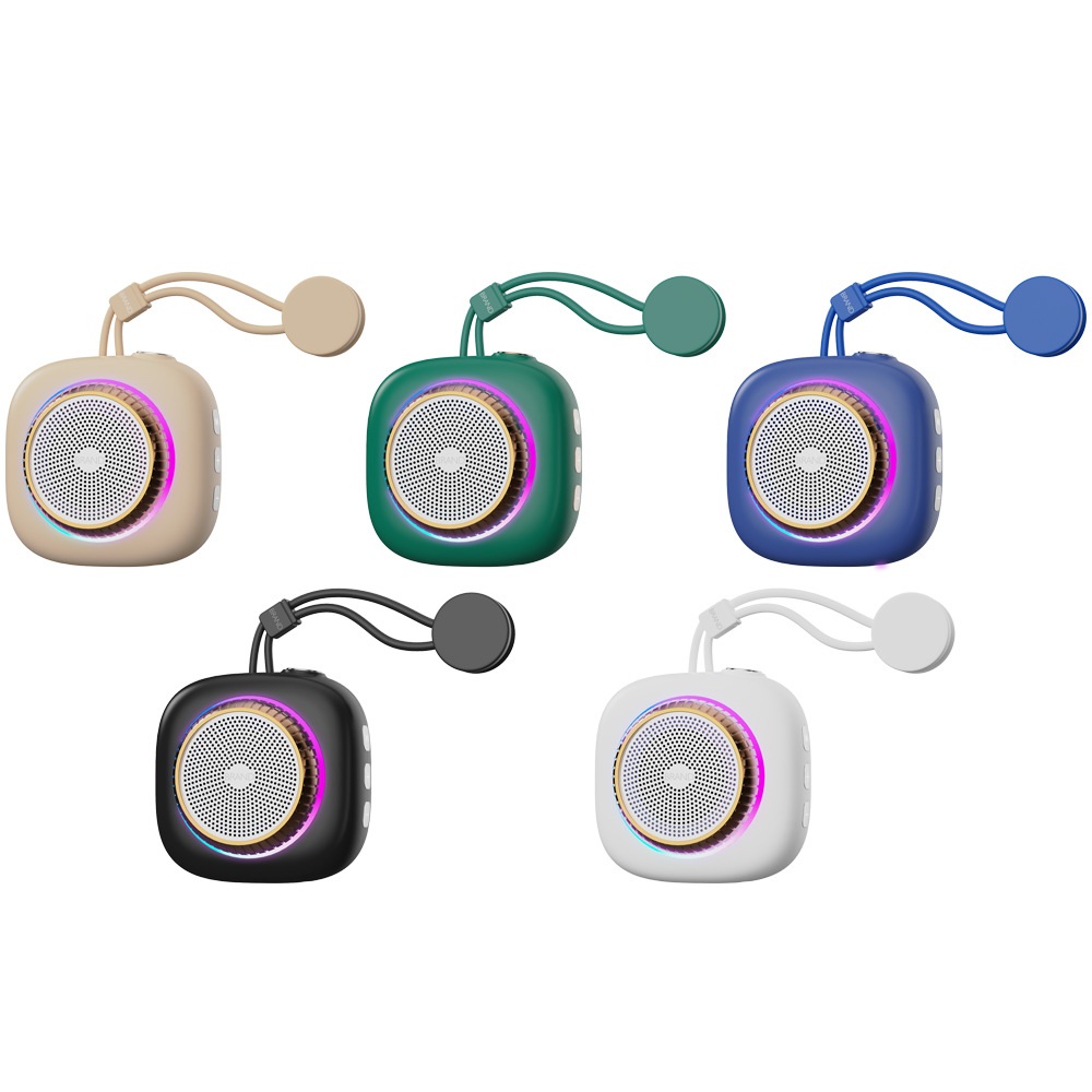 Bathroom waterproof suction cup small speaker, outdoor mini portable colorful light wireless gift speaker camera